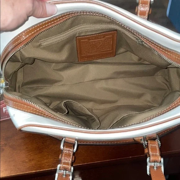 Coach Leather satchel, classic, white,  NWOT - Picture 3 of 12